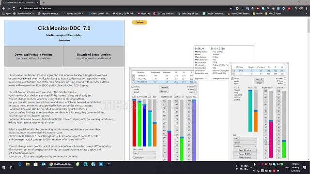ClickMonitorDDC - phần mềm điều chỉnh độ sáng và màu sắc màn hình