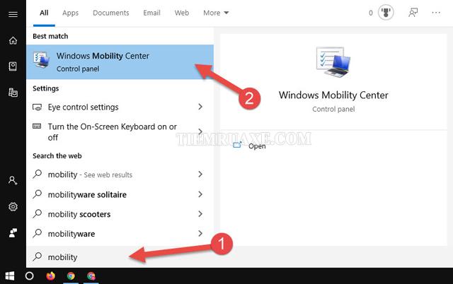 Windows Mobility Center giúp bạn điều chỉnh độ sáng trên mọi loại máy tính