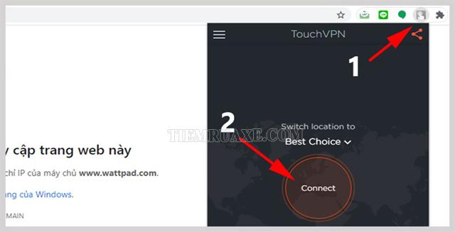 Touch VPN - tiện ích Fake IP website miễn phí, nhanh chóng