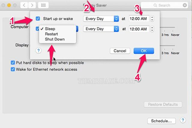 Hẹn giờ tắt máy tự động trên Macbook với phần mềm có sẵn