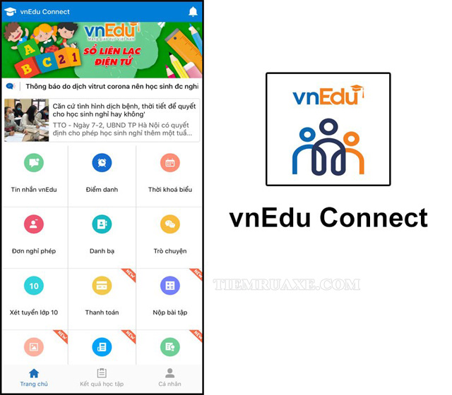 VnEdu tra điểm, tra kết quả học tập, sổ liên lạc điện tử nhà trường và gia đình