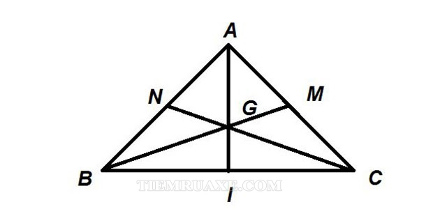 Trọng tâm tam giác vuông cân ABC vuông tại đỉnh A, G là trọng tâm