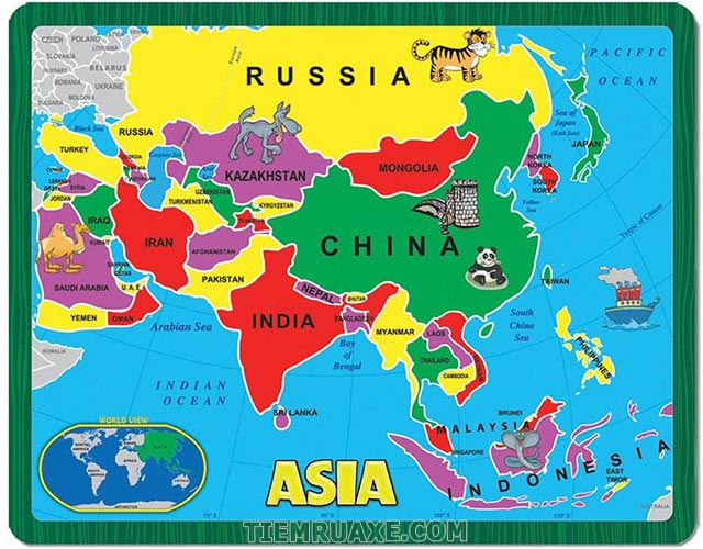 Châu Á có tất cả 50 quốc gia trên vùng lãnh thổ