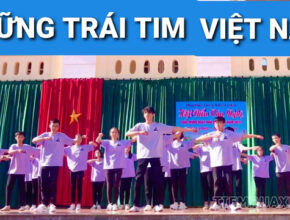 Hình ảnh các bạn học sinh nhảy flashmob Những trái tim Việt Nam