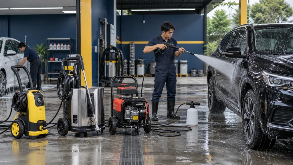 Các loại máy rửa xe phổ biến - Tiệm Rửa Xe