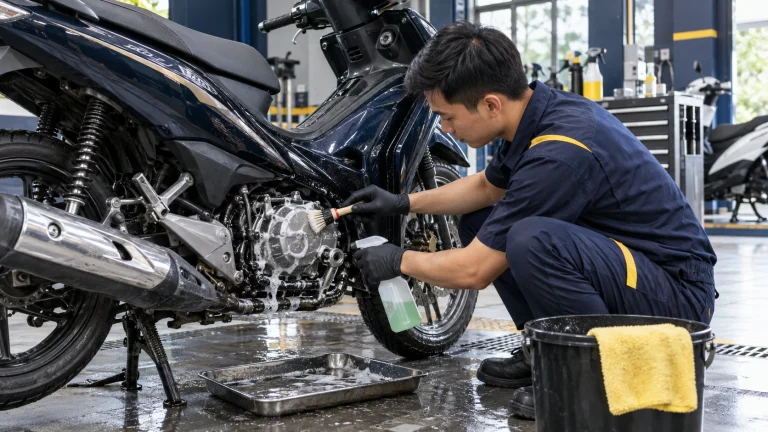 Cách làm sạch động cơ xe máy - Tiệm Rửa Xe