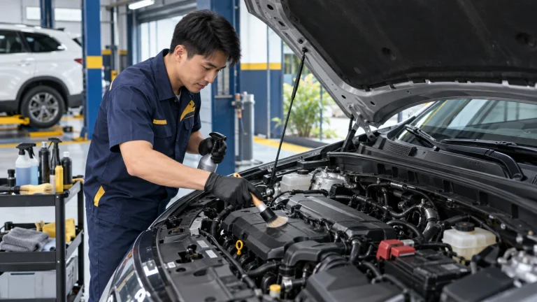 Cách làm sạch khoang động cơ ô tô - Tiệm Rửa Xe