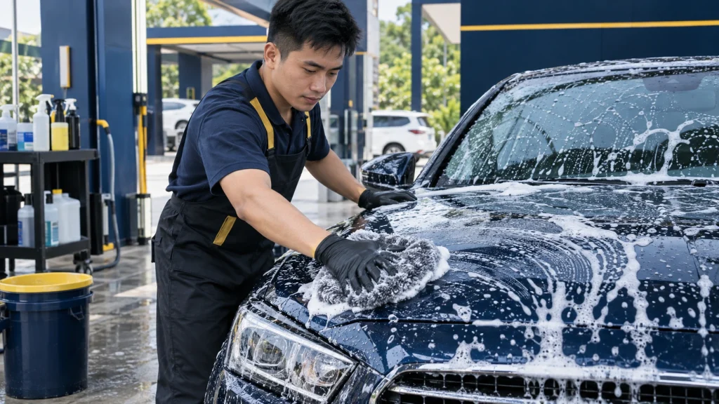 Cách rửa ô tô không làm xước sơn - Tiệm Rửa Xe