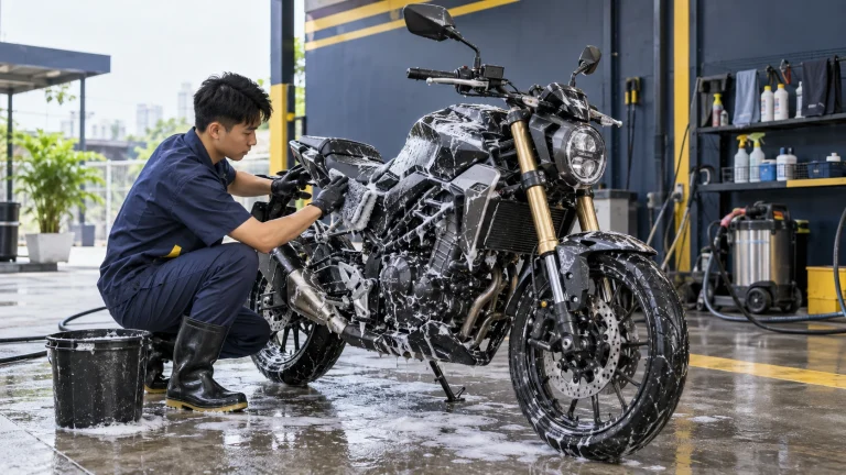 Cách rửa xe côn tay đúng cách - Tiệm Rửa Xe