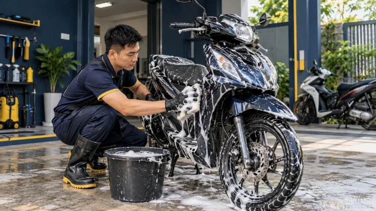 Cách rửa xe máy tại nhà - Tiệm Rửa Xe