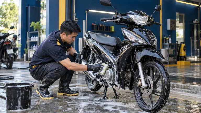 Cách rửa xe số đúng cách - Tiệm Rửa Xe