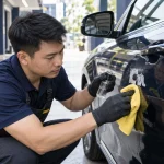 Cách tẩy keo dính trên sơn xe - Tiệm Rửa Xe