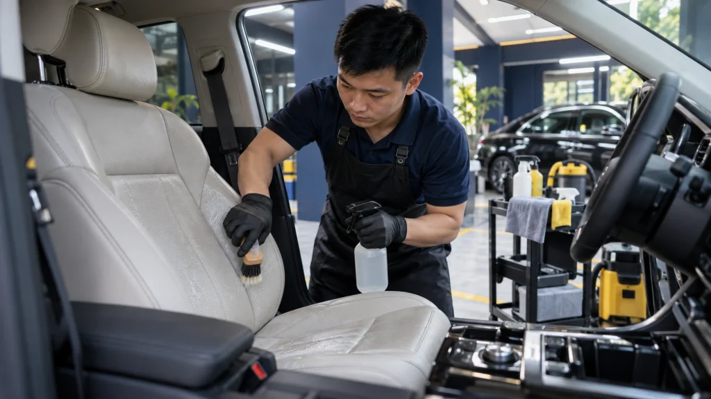 Cách vệ sinh ghế da ô tô - Tiệm Rửa Xe