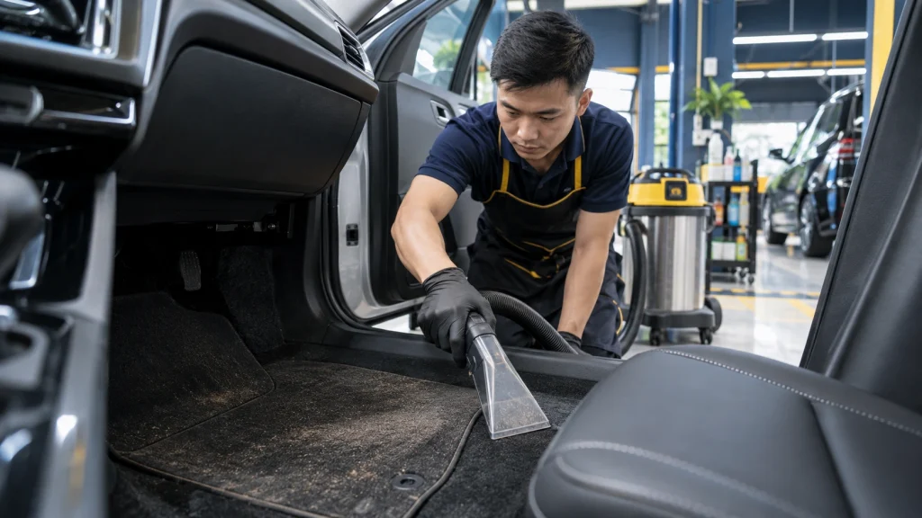 Cách vệ sinh thảm sàn ô tô - Tiệm Rửa Xe