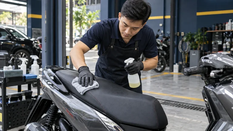 Cách vệ sinh yên xe máy - Tiệm Rửa Xe