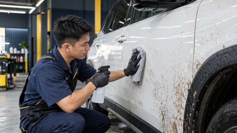 Cách xử lý vết bẩn cứng đầu trên xe - Tiệm Rửa Xe