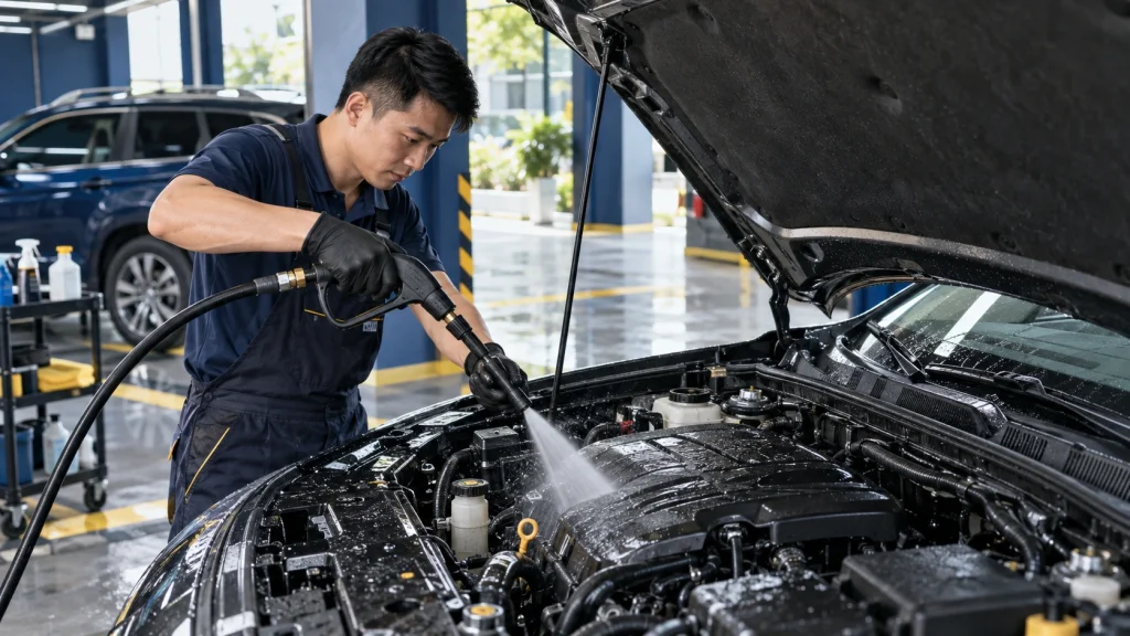 Có nên rửa khoang máy ô tô - Tiệm Rửa Xe