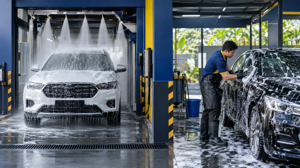 Rửa xe không chạm và rửa xe truyền thống - Tiệm Rửa Xe